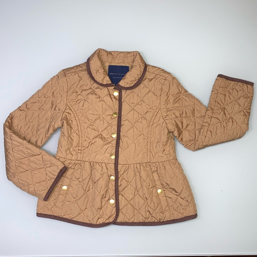 Janie and Jack Tan Quilted Jacket 5/6